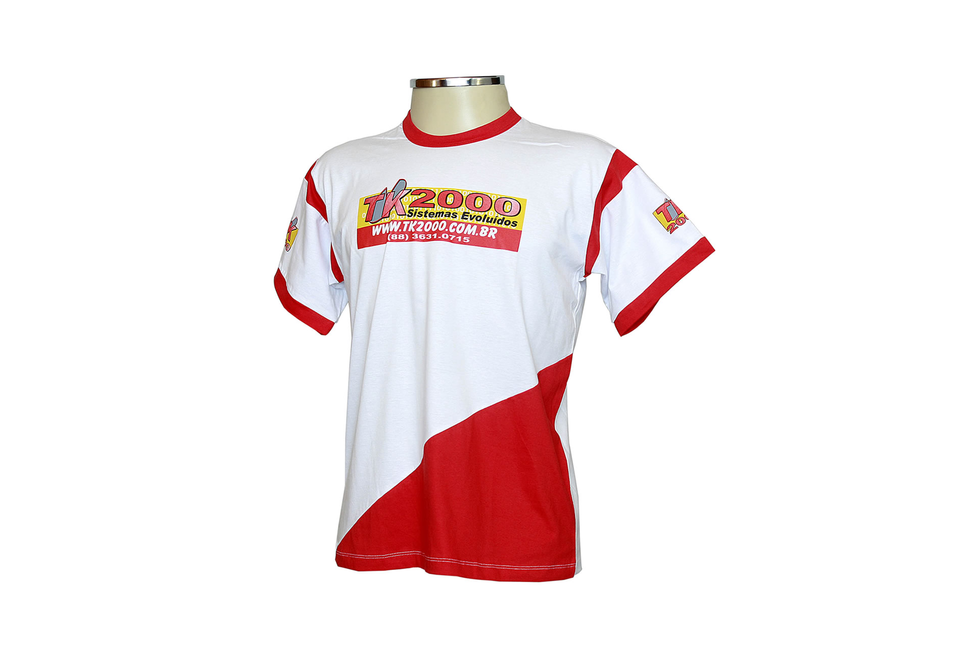 Camiseta Gola Careca Com Recorte Transversal