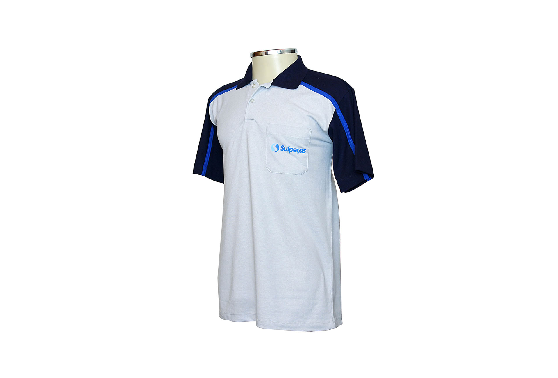 Camisa Polo com Recorte e Bolso